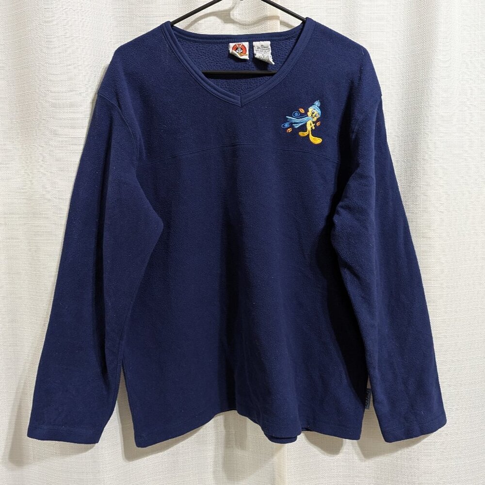 Looney Tunes Tweety Women's Sweater Long Sleeves Navy Blue Size XL
